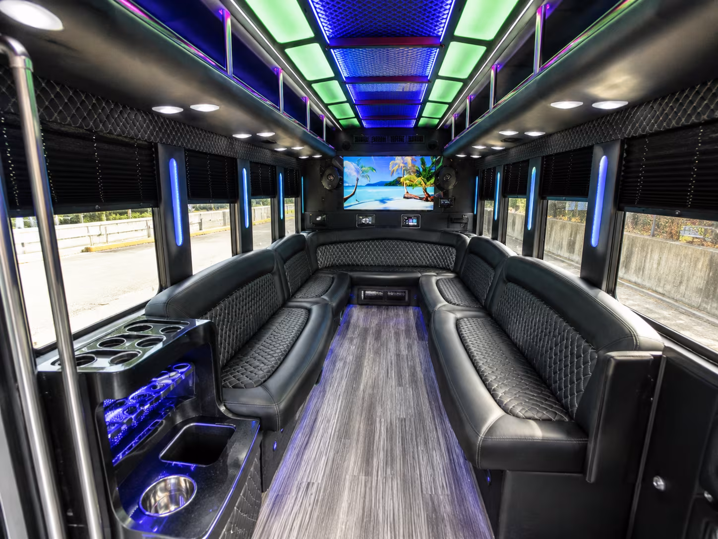bothell 18 passenger party bus inside
