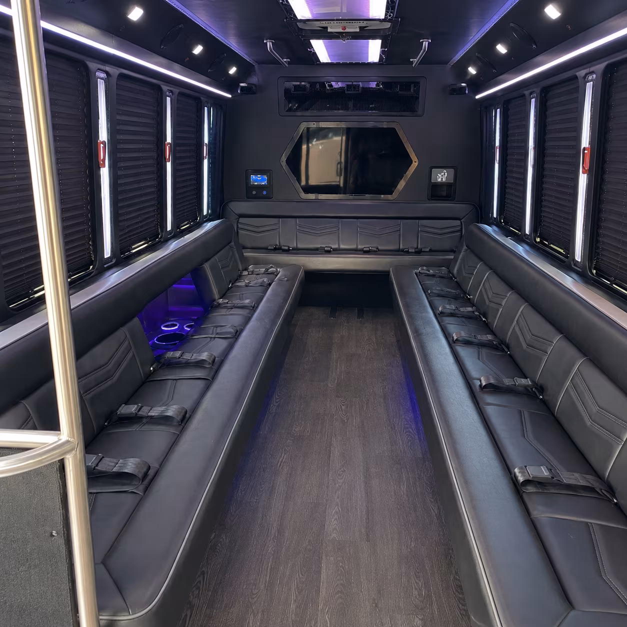 bothell 18 passenger party bus interior