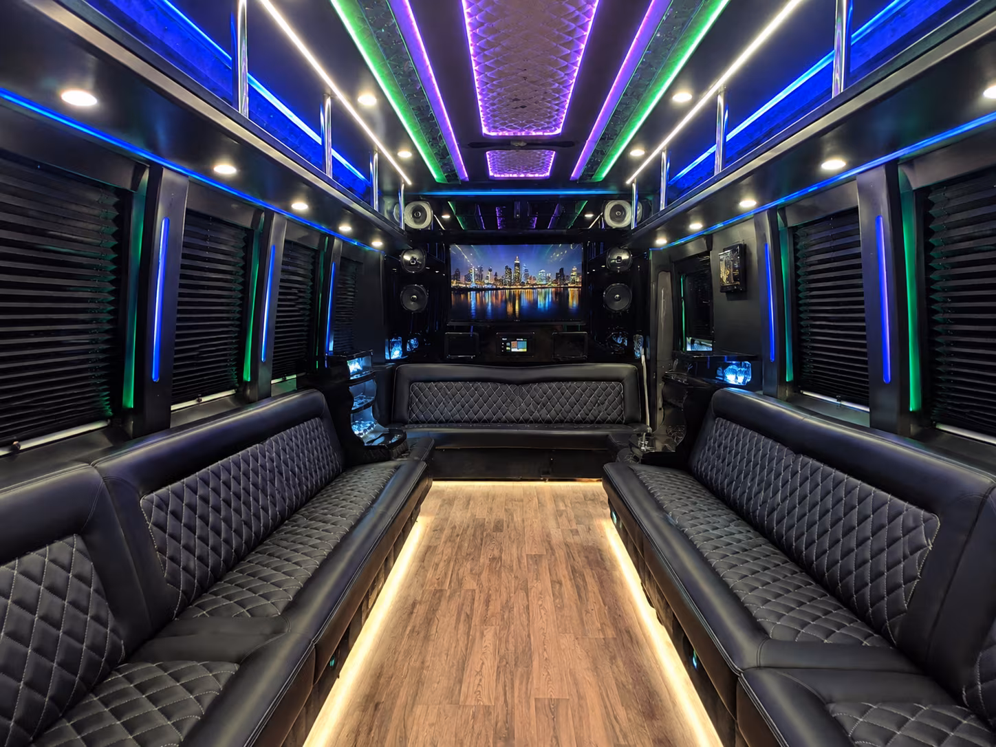 bothell 25 passenger party bus interior