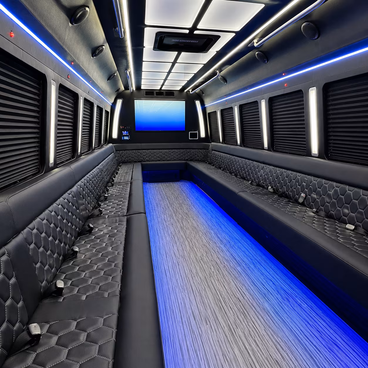bothell 50 passenger party bus inside