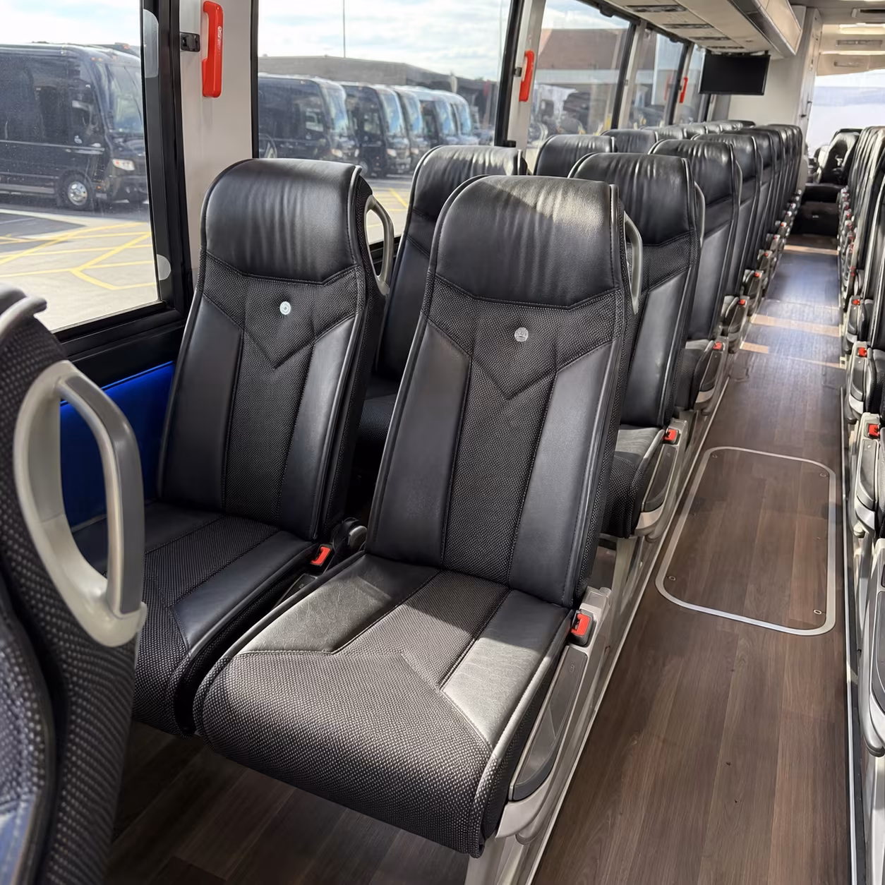 everett charter bus rental interior
