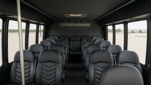 Interior of Charter Bus Company Seattle's 28 Passenger Mini bus in Seattle