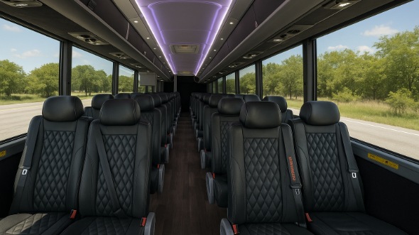 Interior of Charter Bus Company Seattle's 30 Passenger Minibus in Seattle