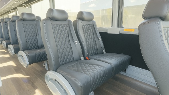 Interior of Charter Bus Company Seattle's 35 Passenger Minibus in Seattle