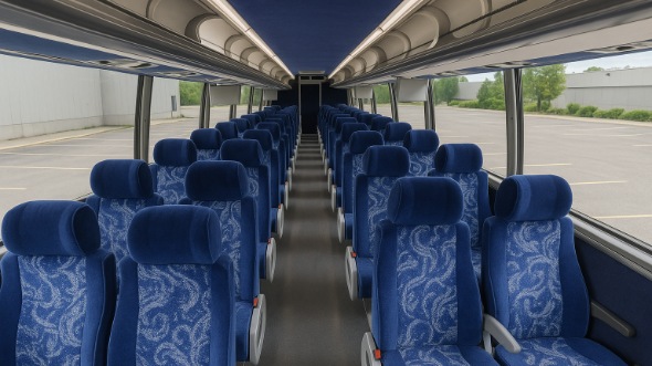 Interior of Charter Bus Company Seattle's 55 Passenger Charter Bus in Seattle