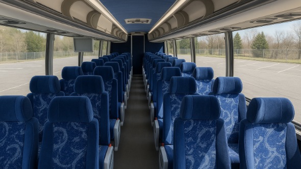 Interior of Charter Bus Company Seattle's 56 Passenger Charter Bus in Seattle
