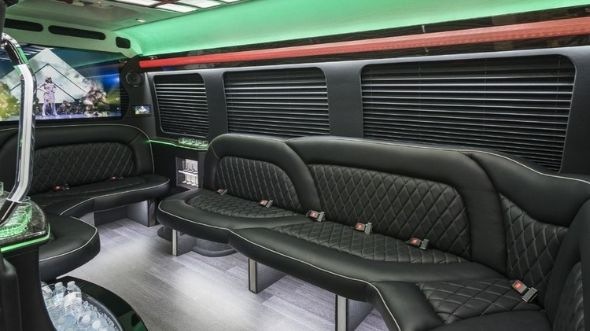 Interior of Charter Bus Company Seattle's Sprinter Limo in Seattle